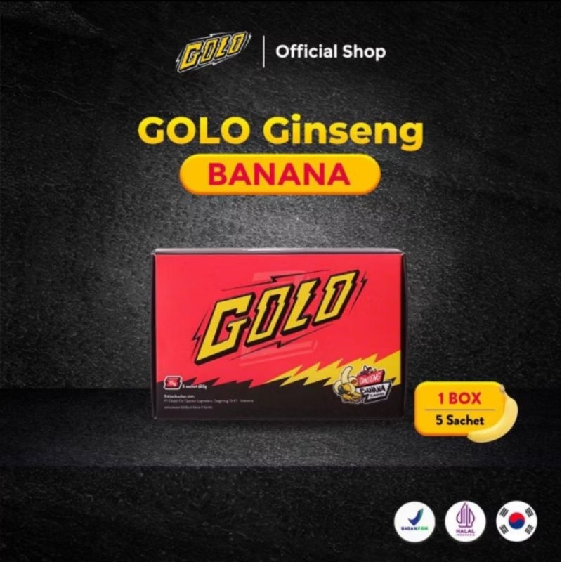 1 Box GOLO GINSENG BANANA Isi 5 Sachet - GOLO GINSENG PISANG - GOLO BANANA - GOLO PISANG - GOLO GINS