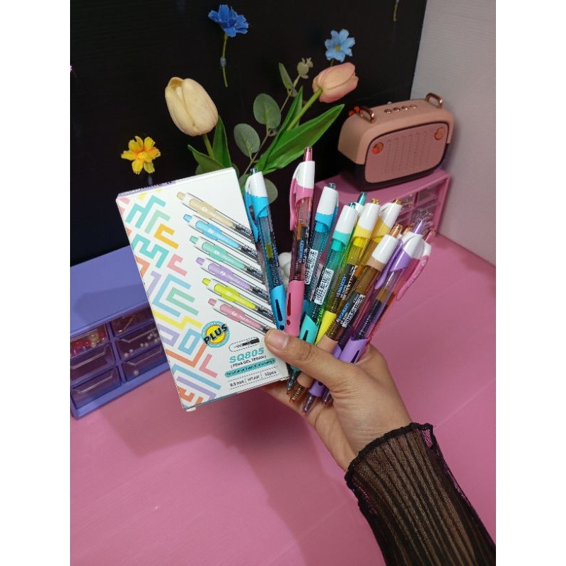 

[Aesthetic by fss.id] pena/pulpen/ballpoint cetek SQUEEZY GP-SQ805 pena gel tekan hitam 1pcs