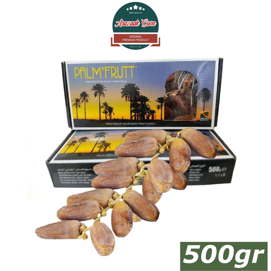 

kurma tangkai pal'frutt/palm fruit tangkai tunisia 500gr kemasan dus original /bpom