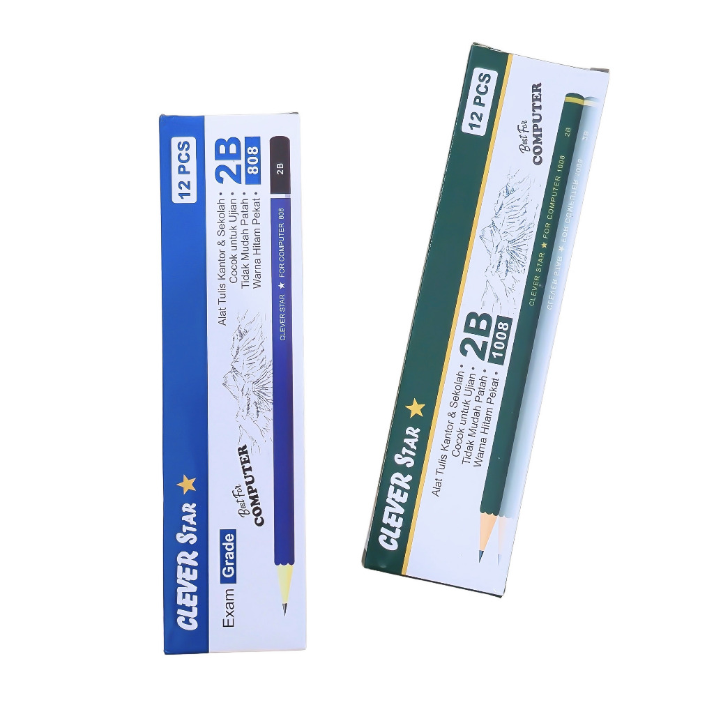 

1 LSN / 12 Pcs Pensil Clever Star 2B Pencil