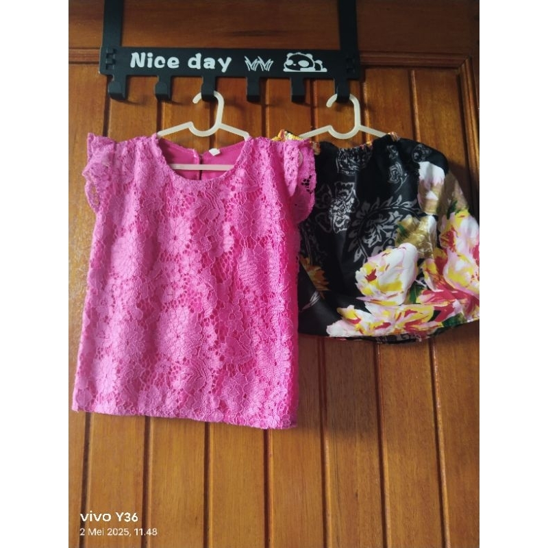 Preloved baju kondangan anak setelan brukat rok