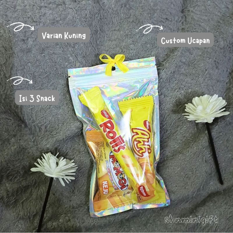 

MINI GIFT SNACK - Varian Kuning (FREE CUSTOM UCAPAN) - Hampers Snack