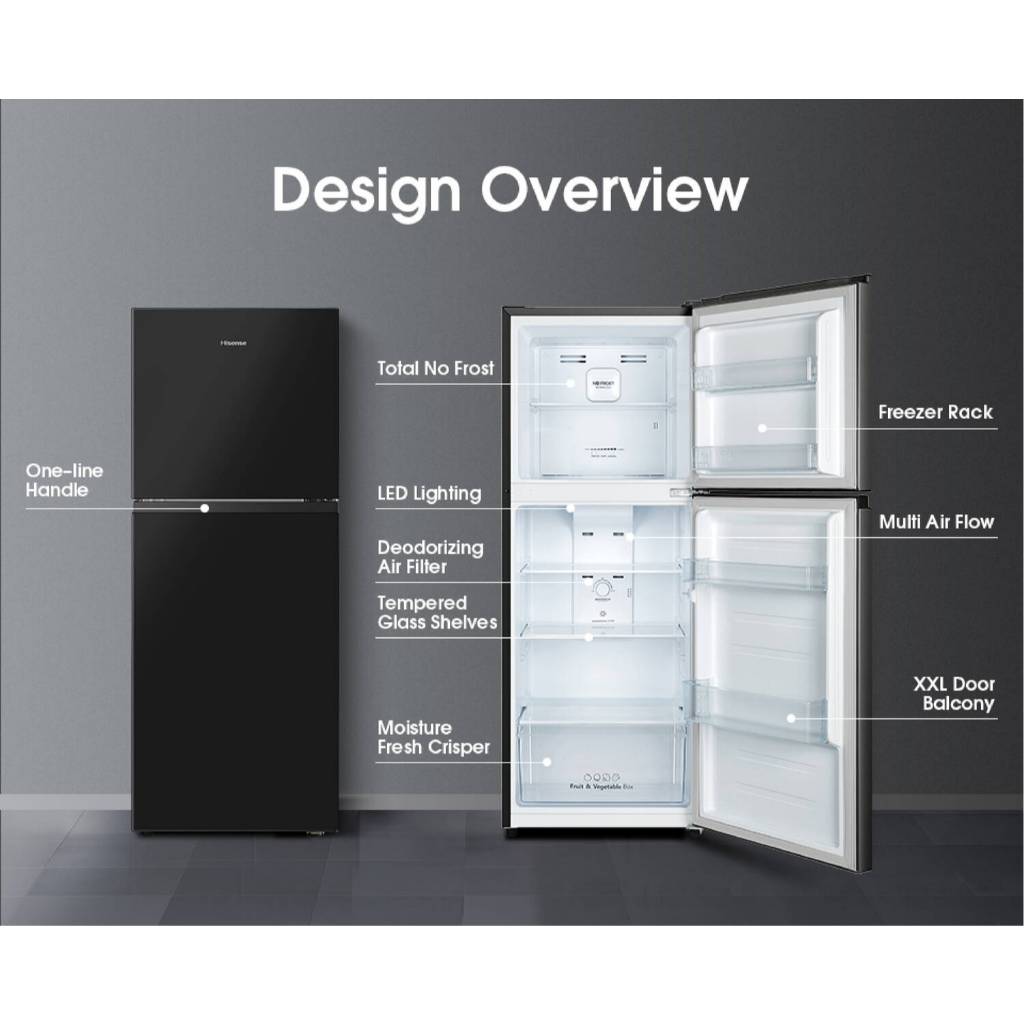 HISENSE Kulkas 2 Pintu 222LRT266N4IBN