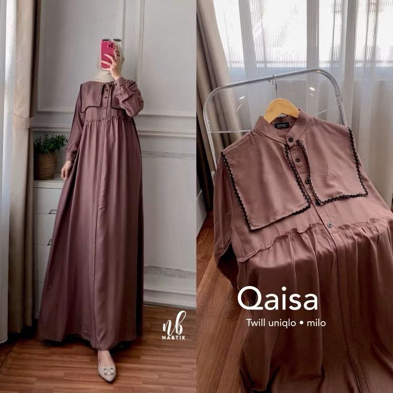 Qaisha Dress Rayon Twill Premium Mix Renda Polos