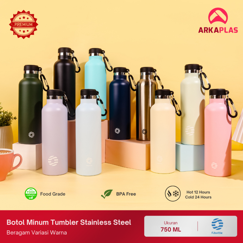 Botol Minum Tumbler Stainless Steel 750 ml FJ Bottle By ARKAPLAS