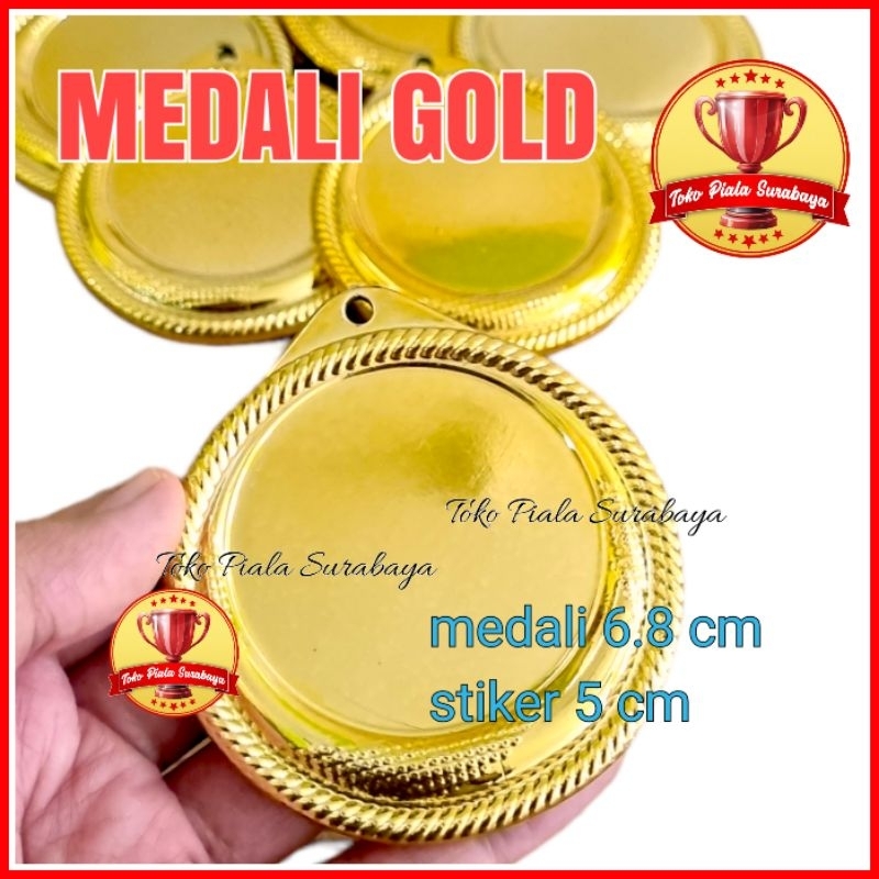 MEDALI BULAT GOLD / MEDAL PLASTIK KUNING