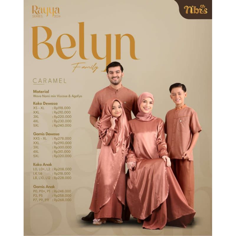 FAMSET BELYN CARAMEL SARIMBIT NIBRAS 2024 ORIGINAL