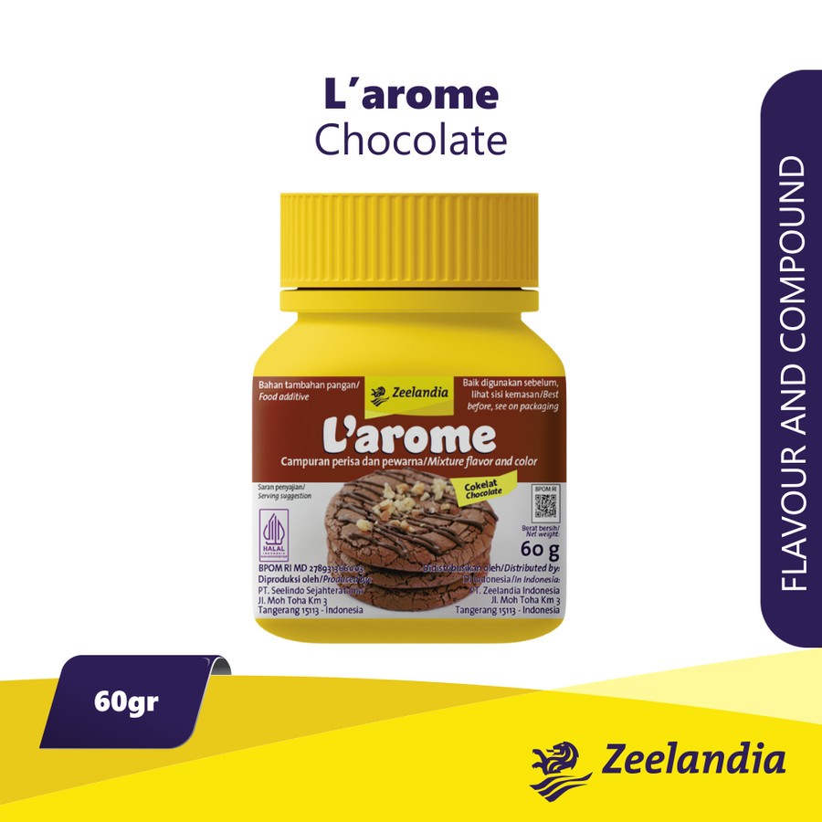 

ZEELANDIA L'AROME PASTA CHOCOLATE 60GR - PERISA PEWARNA DAN AROMA COKLAT