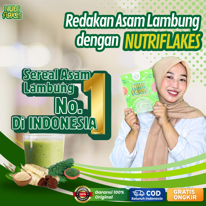 

Nutriflakes Sereal Oatmeal Umbi Garut Obat Diet Nutriflek Asam Lambung Maag dan Gerd
