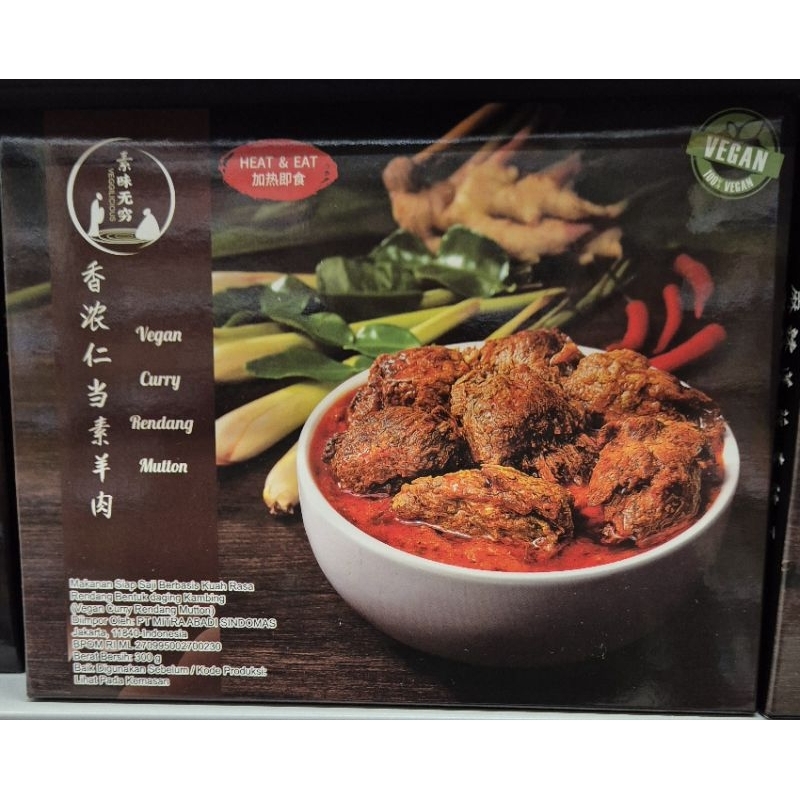 

Vegetarian Kuah Rasa Rendang Bentuk Daging Kambing HEAT & EAT Vegan Curry Rendang Mutton 300g - HK.