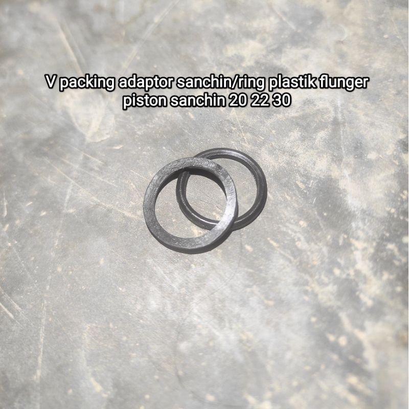 Ring plastik atau adaptor V packing plunger piston pada pompa steam sanchin 20 22 30

