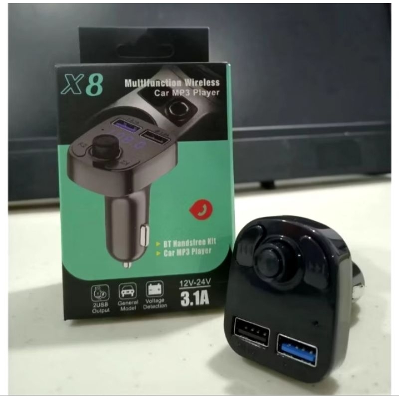 Car Charger X8 Dual USB Wireless Bluetooth FM Transmiter MP3