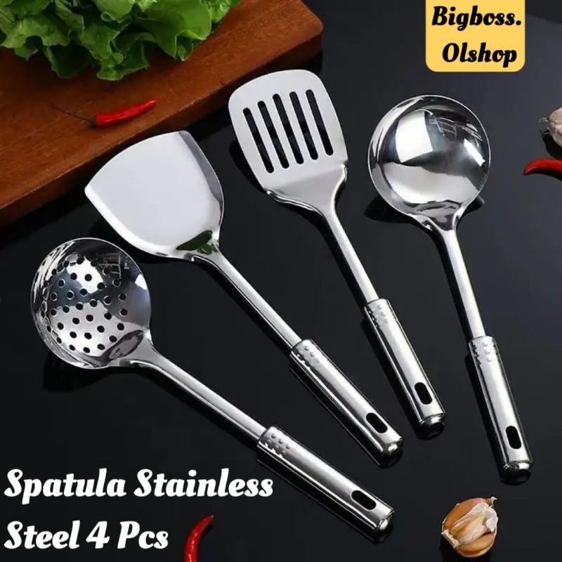 Spatula Stainless Set 4 Pcs Sutil Set Stainless Steel 4 Pcs Set Sutil Sodet