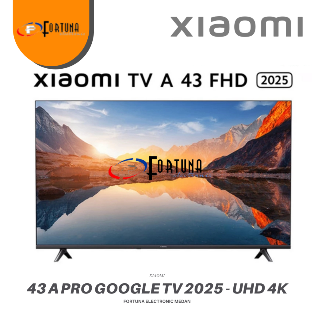 XIAOMI 43 A PRO GOOGLE TV 2025 - UHD 4K HDMI SMART DOLBY ATMOS AUDIO TELEVISI 43 INCH MEDAN GARANSI 