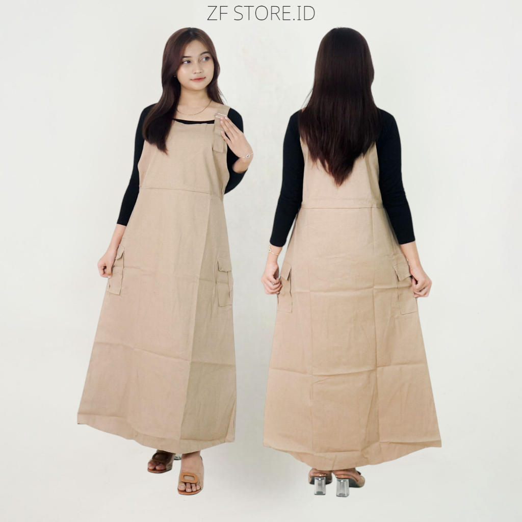 OVERALL  WANITA CARGO - jumpsuit jumbo kekinian Katun Twill Combad