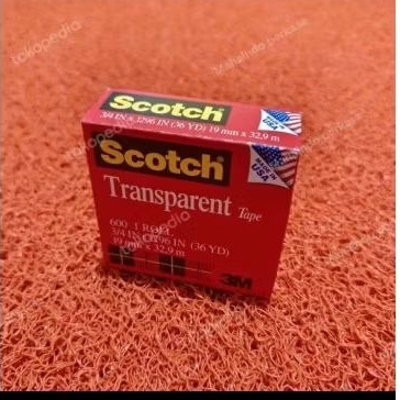 3M Scotch 600 isolasi transparant tape 3/4 inch x 36 yrd