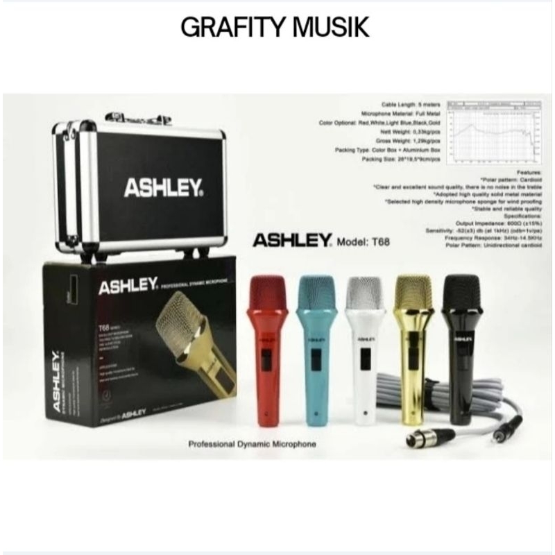 Mic Kabel Ashley T68 / T-68 / T 68 Original Ashley