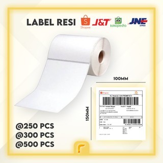 

Stiker Direct Thermal 100X150mm isi 250/500 pcs ROLL BULAT CETAK RESI ONLINE SHOP TINGGAL TEMPEL