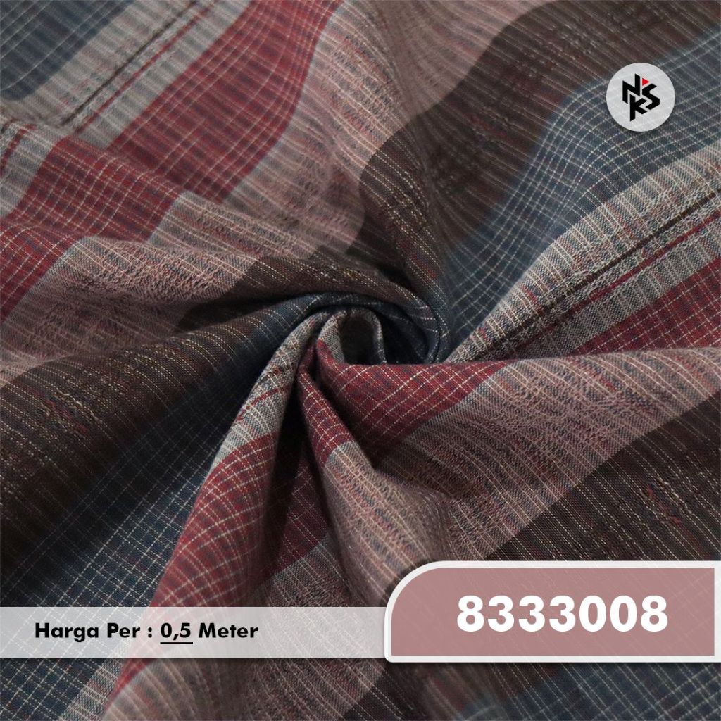 Kain Katun Combed 30s Premium Motif Salur Kotak Benang Warna (Yarn Dyed) 01D