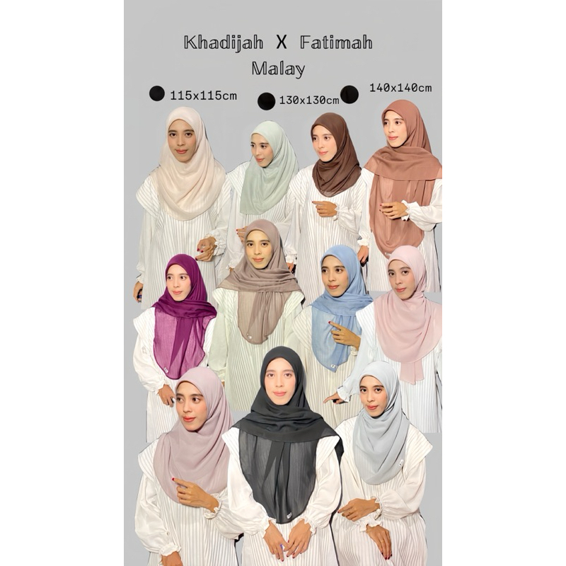 KHADIJAH MALAY | hijab oval | polycotton oval | Bella square Oval| segi empat oval | hijab ala malay
