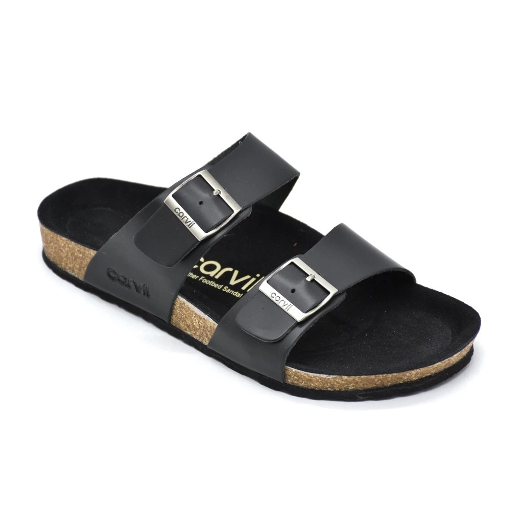Sandal Slop Pria Carvil Colorado, Sandal Kulit Kece