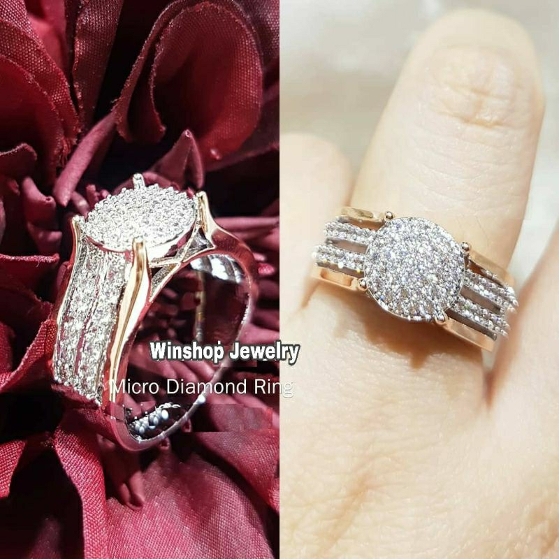 Cincin Berlian Swarovski Cincin Rosegold Wanita Cincin Pesta Mewah