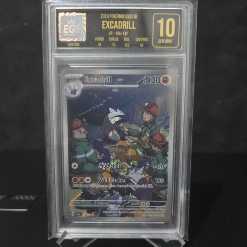 excadrill ar pokemon indonesia full art egs 10 gem mint grading slab