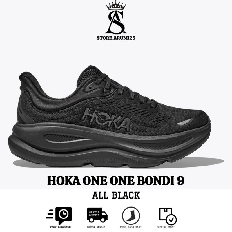 Sepatu Hoka One One Bondi 9 Black