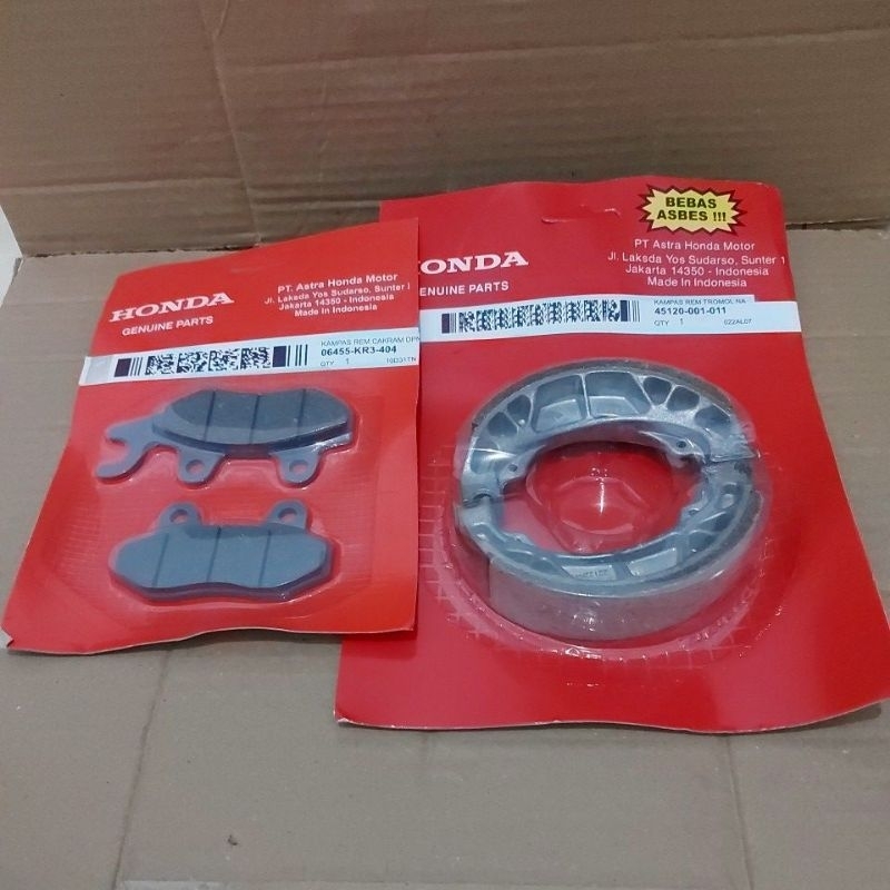 Paket Kampas Rem Depan KR3 dan kampas Belakang Grand Untuk Motor Supra Karisma Grand Supra X125 Supr