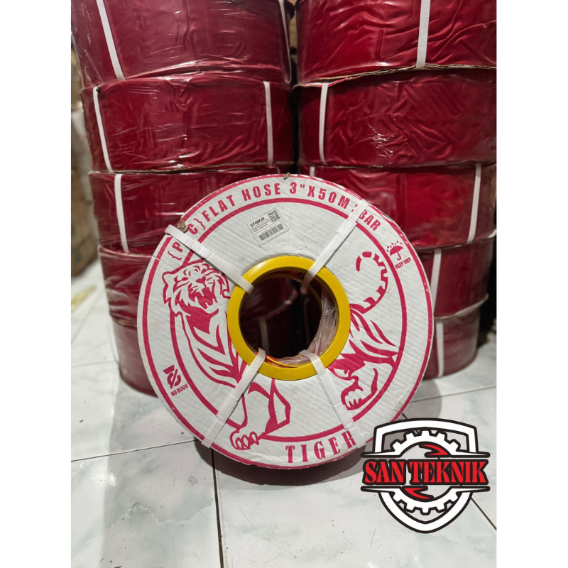Slang Selang Karet Flat Sunny Hose Pengairan Irigasi Sawah 3" inch dim 3 Bar Tiger