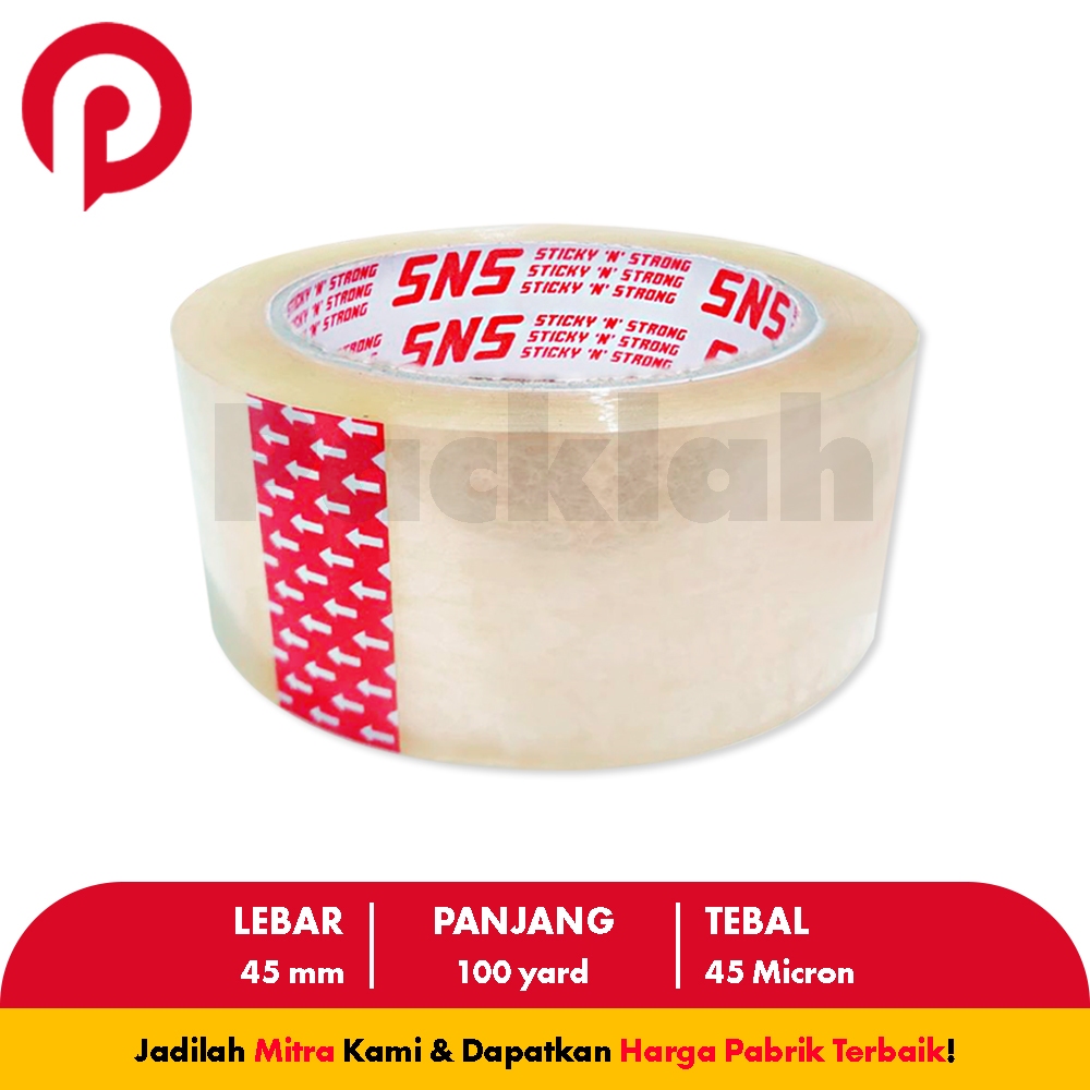 

LAKBAN BENING/COKLAT 100 YARD x 45 MM SNS Sticky N Strong Ekonomis (PackLah)