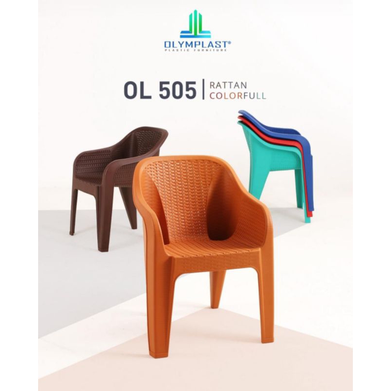 OLYMPLAST KURSI PLASTIK OL 205 / OL 505 / KURSI TAMAN / KURSI PLASTIK ROTAN