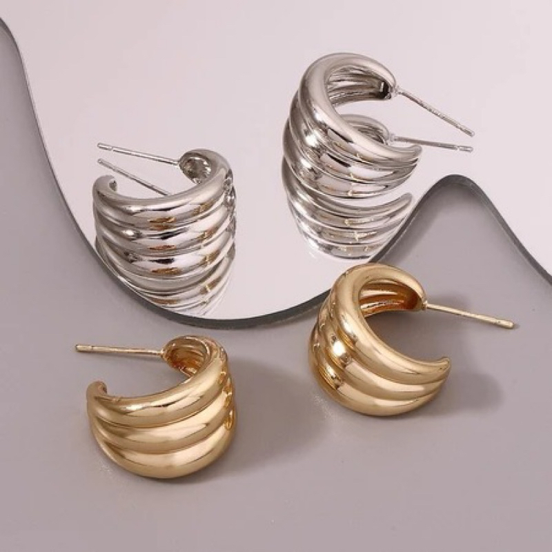 Anting Hijab Wanita Bulat Perhiasan Giwang Stud Jewellery Gaya Vintage Bohemian Aksesoris Kerudung A