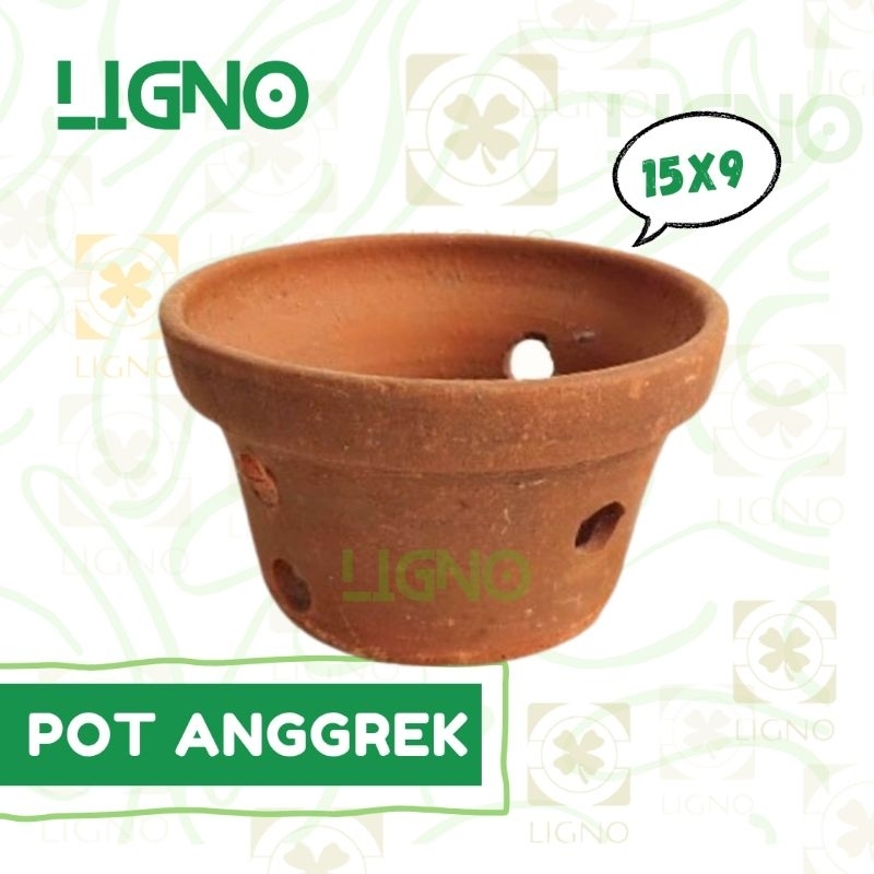 Pot Anggrek 15x9 cm Terakota Tanah Liat Terracotta