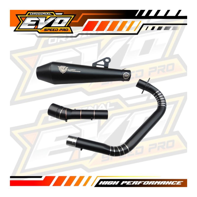 Knalpot Evo Speed PNP Pulsar 180 Fullsystem custom japstyle bobber caferacer Evo Speed Pro