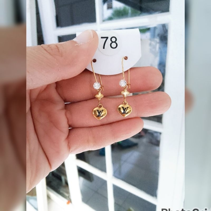 anting hati panjang titanium cantik ctm