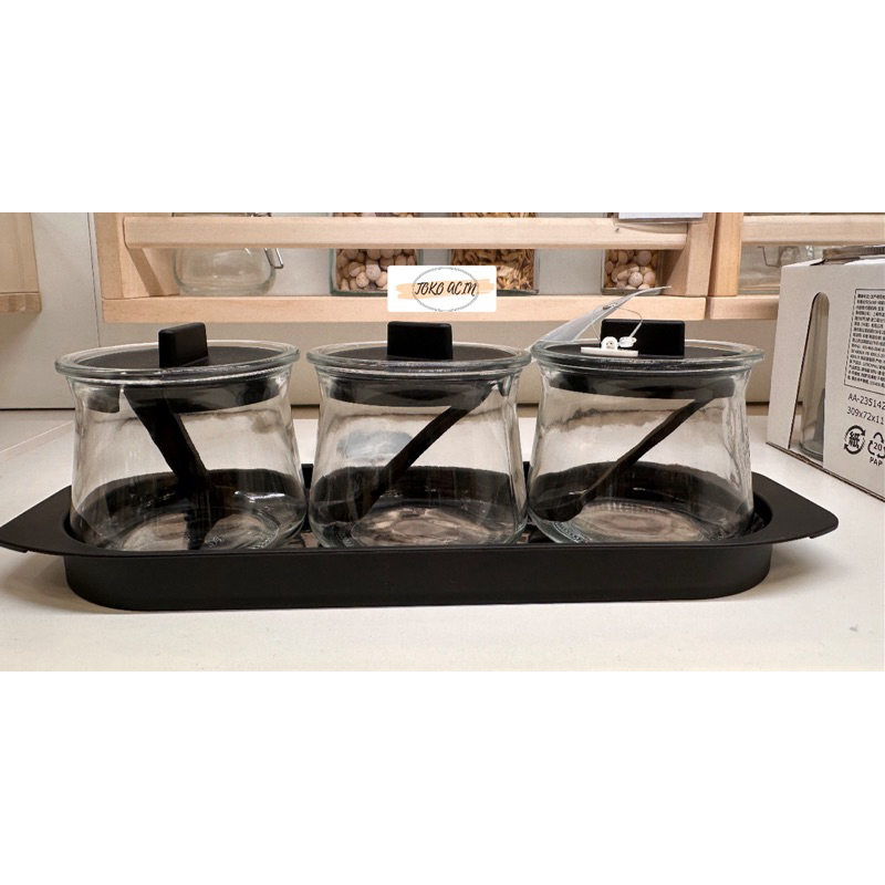 Celebrera set stoples berbumbu 3 unit kaca, stoples kaca, toples bumbu, toples serbaguna, wadah bumb