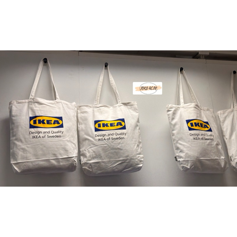 EFTERTRADA Tas warna putih, totebag kanvas, tas jinjing, tas putih