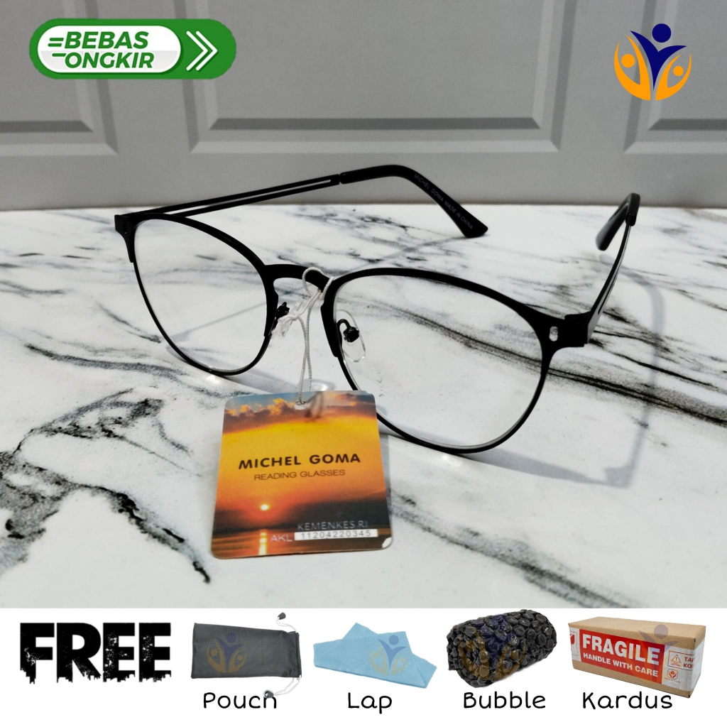 KACAMATA BACA TITANIUM MODEL BULAT MICHEL GOMA
