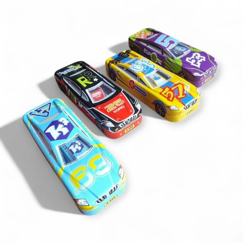 

tempat/kotak/tepak pensil kaleng/seng mobil susun + mobil kecil B 823