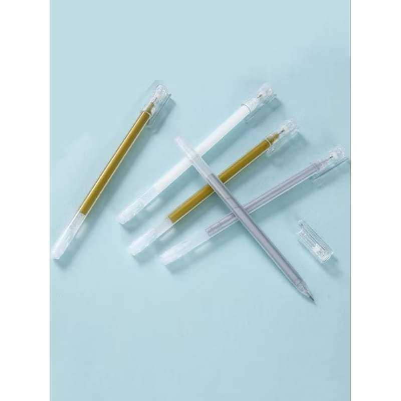 Pulpen Gel Emas dan Putih / Gel Pen Putih dan Emas
