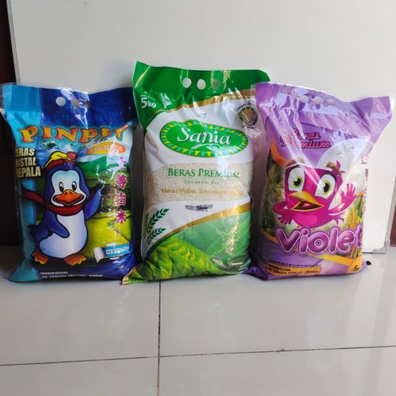 

Beras Premium 5kg, Sania/Pin Pin/Violet