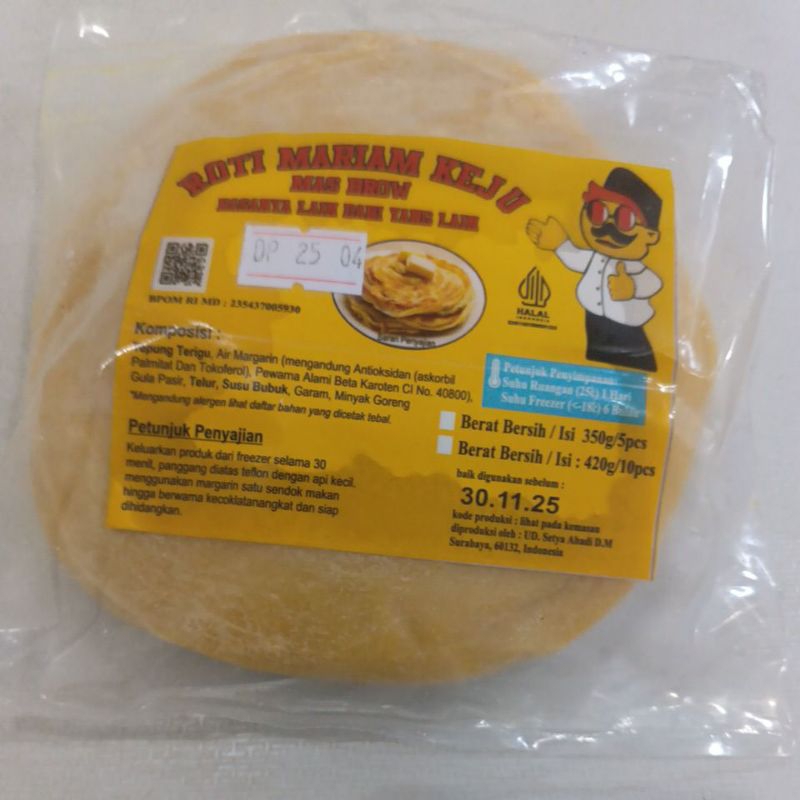 

Roti Maryam Keju Mas Brow, RASA KEJU 350gram isi 5pcs