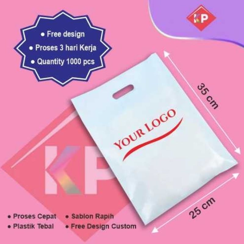 PLASTIK SABLON UK. 25*35 kantong plastik sablon plastik kantong belanja plastik baju