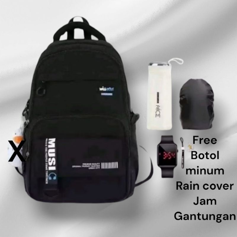 Tas sekolah anak laki laki perempuan Ransel Anak sd smp polos berbonus