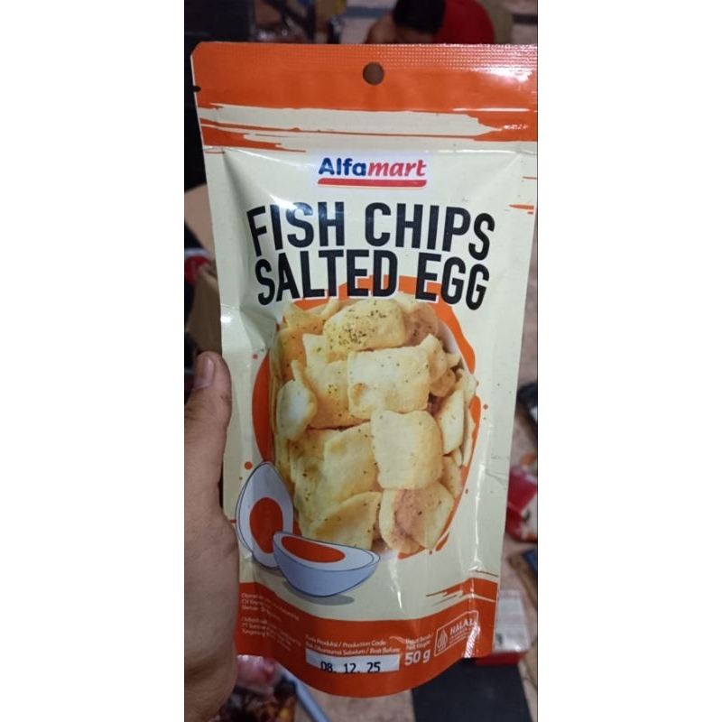 

Alfamart fish chips salted egg kemasan 50gr enakkkkk