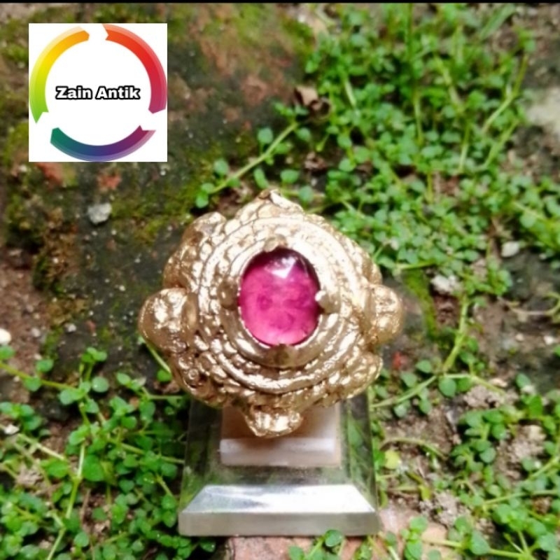 Cincin Etnik Kerajaan Batu akik merah rose