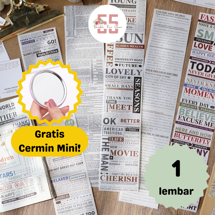 

Sticker Aesthetic Dekorasi Jurnal Scrapbook Motif Text Inggris - 084
