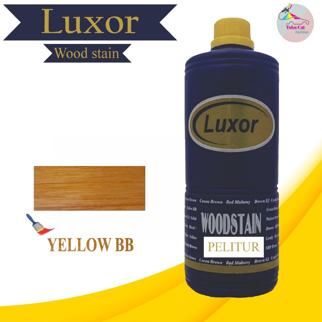 CAT KAYU WARNA YELOW BB KUNING POLITUR PLITUR LUXOR WOODSTAIN KAYU 1 LITER ORIGINAL