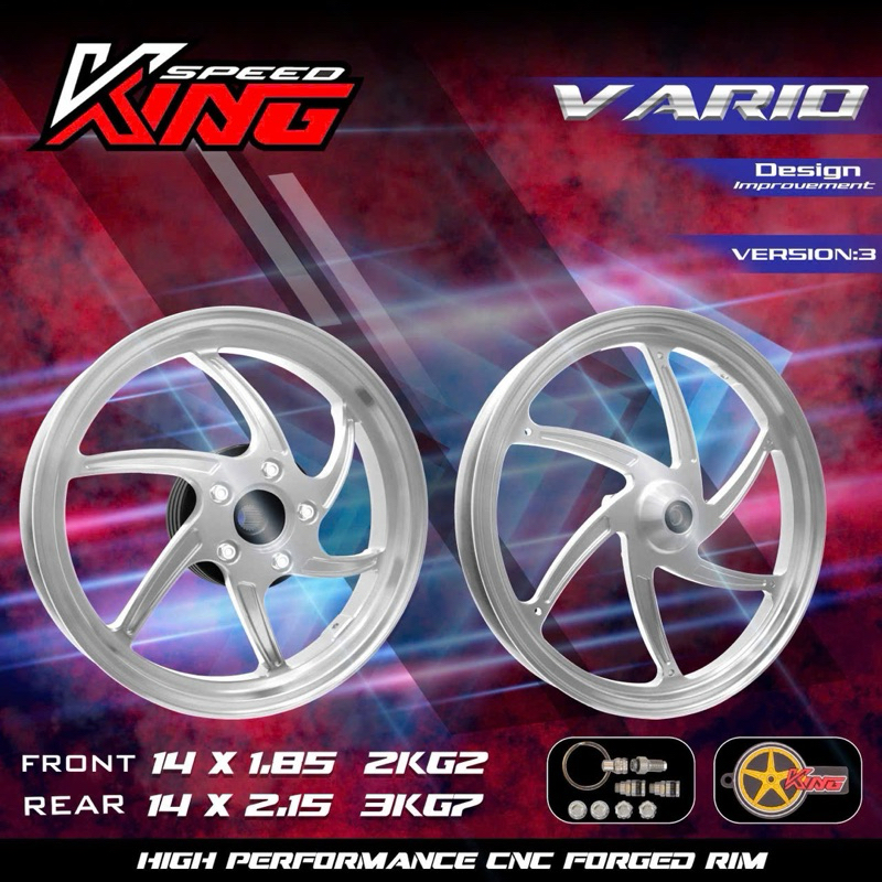 Velg King Speed Forged Rims V3 Palang 6 Vario 125 150 PCX Kingspeed Alumunium Forged Original
